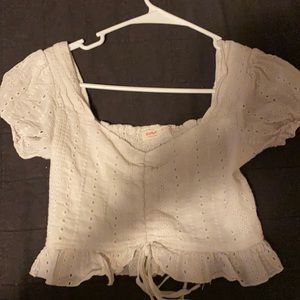 Tie front cropped shirt